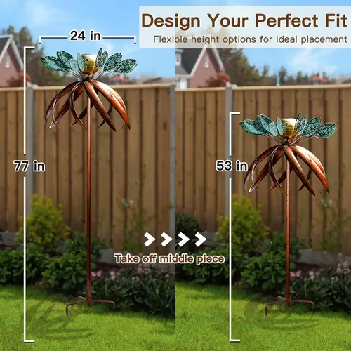 Vista 6 de Molinillos de viento para patio y jardín, molinillos de viento para exteriores, metal grande, 77 pulgadas, molino de viento cinético y esculturas