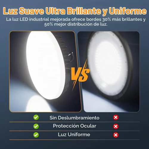 Vista 2 de Smart Shop Lights 150W - Sensor de movimiento Micware 18000LM UFO LED alta luz de bahía con control remoto multifunción, 10% -100% regulable IP65