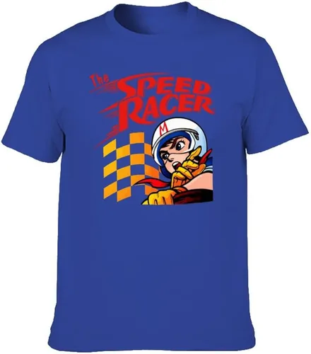 Vista 4 de COROBAN Camisetas deportivas clásicas Go Speed Racer para hombre, Azul