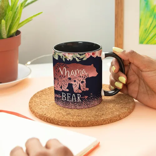 Vista 5 de YouNique Designs Taza de mamá oso, 11 onzas, taza para mamá, taza de mamá oso, taza de café única para el día de la madre de hija e hijo, Best Mom