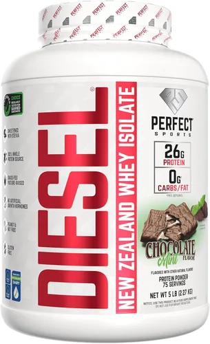 Vista 5 de PERFECT SPORTS Diesel 100% aislado de proteína de suero de Nueva Zelanda Endulzado con stevia, sin ingredientes artificiales, apto para dieta keto