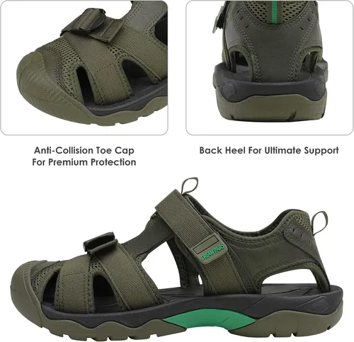 Vista 3 de DREAM PAIRS Sandalias deportivas de senderismo para hombre, puntera cerrada, atléticas, aventuras, playa, pescador, agua
