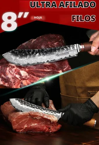Vista 4 de YOUSUNLONG Cuchillo de rotura de 8" - Cortador de carne de carnicero