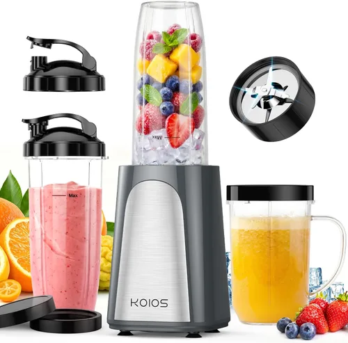 Vista 9 de KOIOS 1000W Smoothie Blender, 15-in-1 Single Serve Set, Press-Twist Design Black