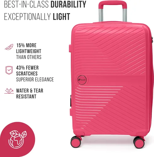 Vista 2 de Feelway Maleta de mano dura duradera, diseño expandible con ruedas giratorias dobles de 360, bloqueo TSA, asa telescópica, cremallera segura