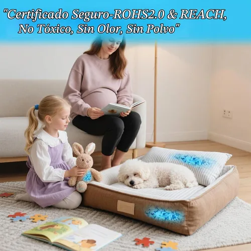 Vista 3 de Relleno para Puf - 5 libras de Espuma Viscoelástica Triturada, Alta Densidad ≥3.12 lb/ft³, Relleno Azul para Puf, Cojín de Sofá, Cama para Perro