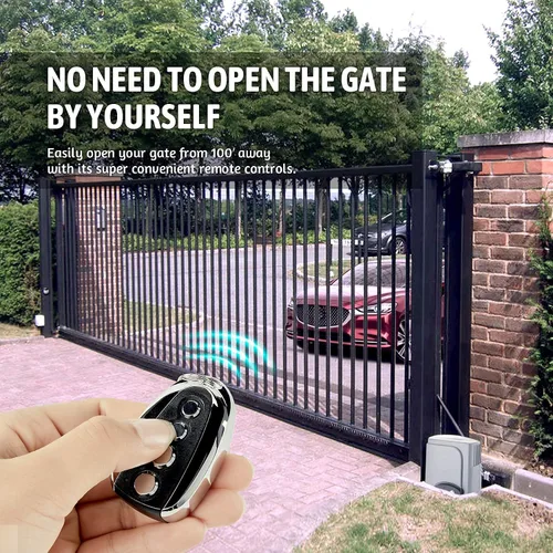 Vista 2 de CO-Z Abridor automático de puerta corredera con teclado de puerta inalámbrico, motor eléctrico de puerta deslizante de entrada rodante, kit completo