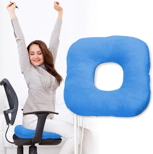 Vista 11 de Cojín de asiento con forma de dona rellena para dolor de coxis y coccix, hemorroides, úlceras de cama, embarazo, próstata, recuperación