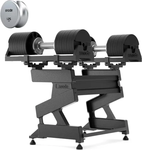 Vista 12 de SNODE AD80 Drop Proof 80 lbs Adjustable Dumbbell Set -Adjustable Weights with Cast Iron Plates and Cradle, Knurled Handle, Fast Adjust, Compact Home