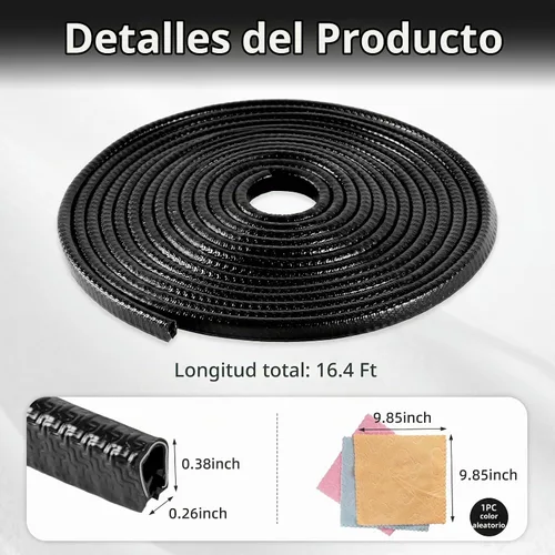 Vista 2 de SINGARO 16.4 pies (5M) Protector de borde de puerta de coche, tira protectora de entrada de puerta de coche sin pegamento, protector de borde