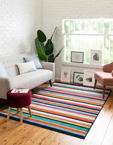 Vista 8 de Unique Loom Azalea Collection - Alfombra Glenn (Runner 2' 0" x 6' 0", amarillo/beige)