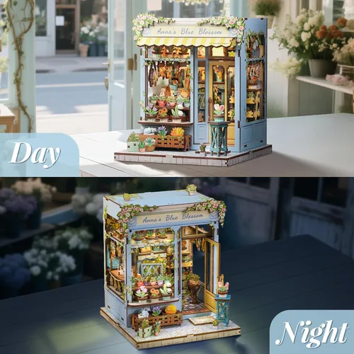 Vista 6 de Kit de Rincón de Libros, Kits de Casa en Miniatura DIY para Adultos y Adolescentes, Casa de Muñecas Pequeña Booknook Casa de Jardín Estantería