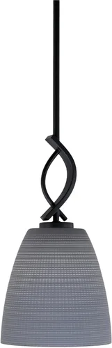 Vista 25 de Toltec Lighting Cavella Stem Colgado Mini colgante, acabado grafito, vidrio de muselina blanca de 4 pulgadas