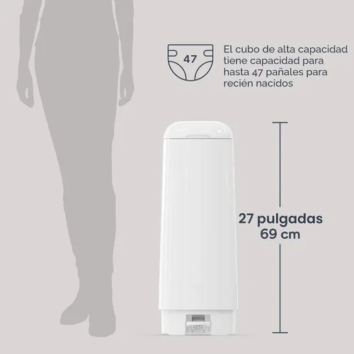 Vista 9 de Diaper Genie Juego de regalo exclusivo Incluye recarga fácil de rollo con 48 bolsas Capacidad para hasta 2256 pañales para recién nacidos