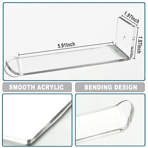 Vista 3 de Bigfety Soporte para diadema de acrílico para pared, paquete de 3 unidades, organizador transparente para colgar diademas para niñas y mujeres