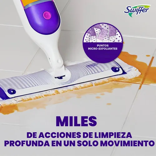 Vista 8 de Swiffer PowerMop Solución de recarga antibacteriana, limpiador de suelos multisuperficie multiusos para trapear azulejos, vinilo, laminado, madera