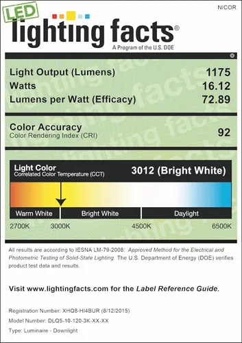 Vista 5 de NICOR Kit de iluminación de 5 pulgadas cuadrado de nueva construcción con carcasa en 3000K (DLQ5-10-120-3K-WH)