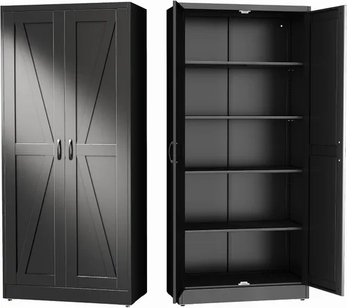 Vista 48 de GAIOUS Gabinete de despensa de 75.2 pulgadas de alto, gabinete de Blanco