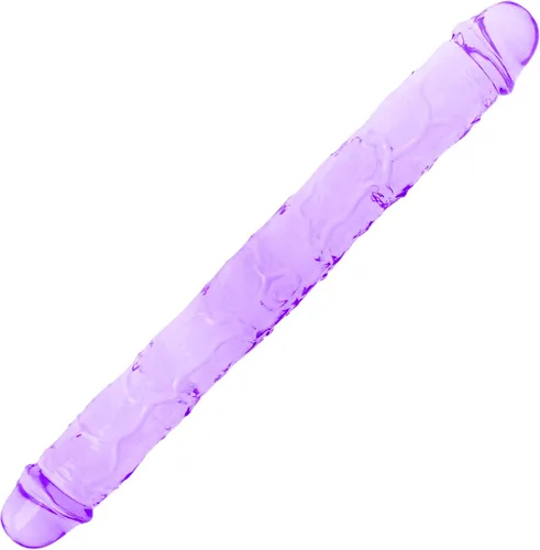 Vista 29 de Consolador doble de cristal de 11.8 x 1.37 pulgadas, consolador largo anal realista con pene, suave y flexible con venas y glande, juguetes sexuales