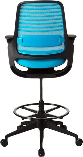 Vista 5 de Steelcase Silla taburete Serie 1, marco de grafito con tela microknit 3D (Blue Jay)