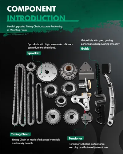 Vista 3 de SCITOO Kit de cadena de distribución para 2006-2008 TKSZ270A TK9H25 TK538 Suzuki Grand Vitara 2.7L