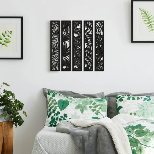 Vista 5 de Blulu 5 piezas de arte de pared de madera hueca para decoración de pared, paneles de madera para decoración del hogar, dormitorio, sala de estar