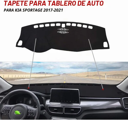 Vista 3 de CARTIST Cubierta de salpicadero de franela para Kia Sportage 2017-2022 Cubierta de salpicadero antideslizante Alfombrilla de salpicadero Protector