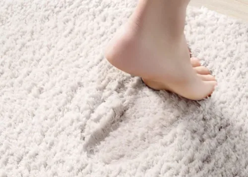 Vista 2 de Alfombra de baño de hojas verdes azules, alfombra de baño de hojas, bonita alfombra de baño de plantas, tapetes de baño de microfibra lavable
