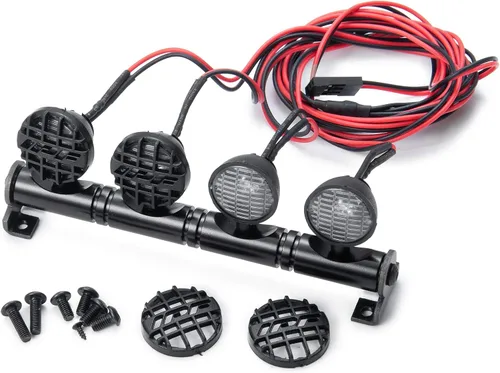 Vista 4 de RC-Hub LED Lámpara de techo Barra de luces 4 LED para 1/10 RC Crawler Car SCX10