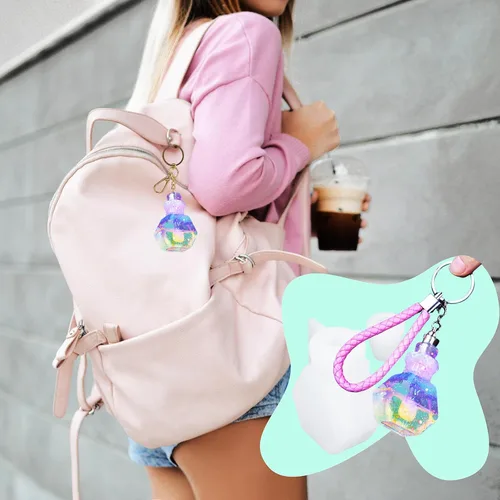 Vista 2 de 4 moldes de silicona para botella agitadora, contenedor de botellas de arena movediza y tapón, moldes de resina UV, mini botella de resina epoxi