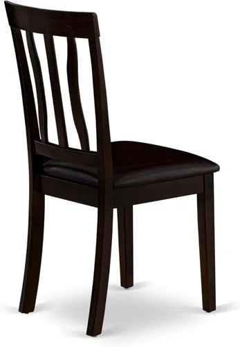 Vista 8 de East West Furniture ANTI5-CAP-LC - Juego de muebles de comedor de 5 piezas, incluye una mesa de cocina redonda con pedestal y 4 sillas de comedor