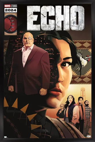 Vista 8 de Trends International Marvel Echo - Póster de pared con portada de cómic, 22.4 pulgadas de largo x 14.7 pulgadas, versión enmarcada en madera