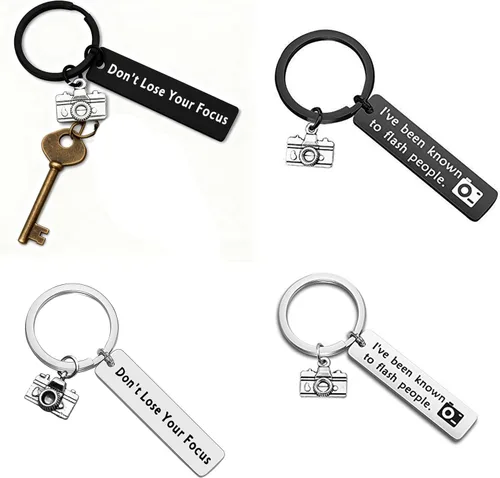 Vista 2 de Stainless Steel Camera Keychain Vintage Design Sturdy Metal Rings For Photography Enthusiasts And Fashion Accessorie