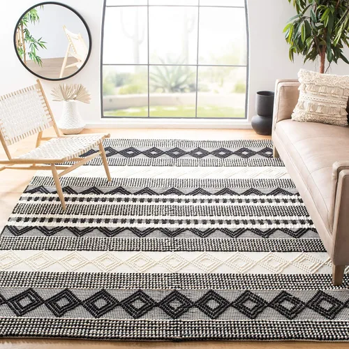 Vista 31 de SAFAVIEH Natura Collection - Alfombra decorativa de 2 x 3 pies, color beige y marfil, hecha a mano de lana tribal marroquí y algodón, ideal