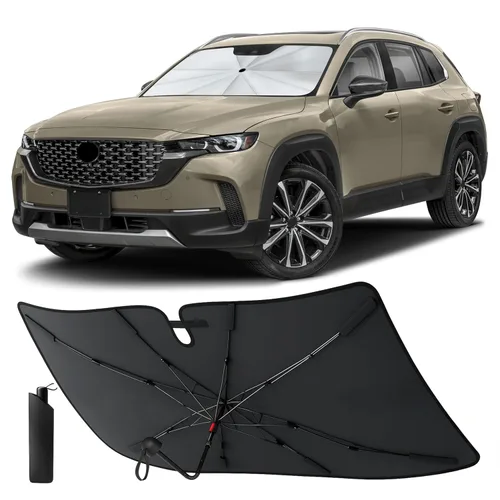 Vista 69 de EcoNour Parasol plegable para parabrisas de Mazda 3 2014-2016 2017 2018, parasol para ventana delantera de automóvil, protección UV, bloqueador