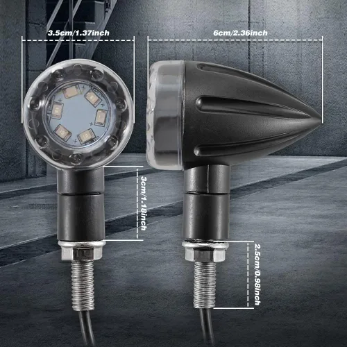 Vista 3 de 4 luces direccionales universales para motocicleta, mini bala LED, intermitentes, luces de freno, luces traseras traseras y luces de funcionamiento