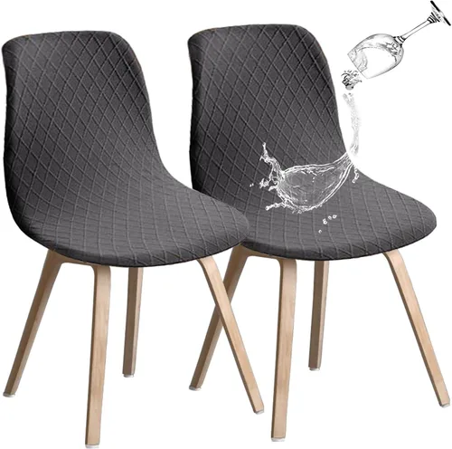 Vista 25 de Juego de 2 fundas de jacquard para silla, elásticas, impermeables, escandinavas, para sillas de comedor, lavables, modernas, fundas de asiento