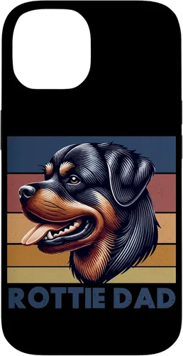 Vista 4 de Rottweiler Dad Rottie Father Dog Parent Father's Day Retro Case for iPhone 16