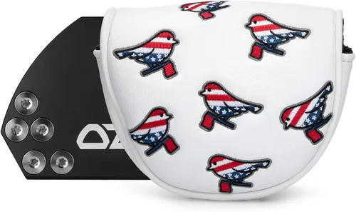 Vista 12 de Cubiertas para cabeza de golf, cubierta para driver, cubierta para madera 3, cubiertas para cabeza de híbrido, bordado, bandera estadounidense