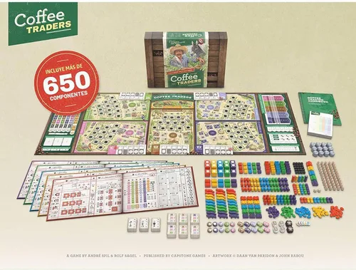 Vista 5 de Capstone Games: Coffee Traders - Juego de mesa de estrategia, 3-5 jugadores, edades 12+, 120 minutos