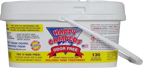 Vista 11 de Happy Campers Tratamiento orgánico Tanque contenedor RV, 18 tratamientos Controls Odors, Helps Prevent Clogs, Buildup & Sensor Issues, Black &