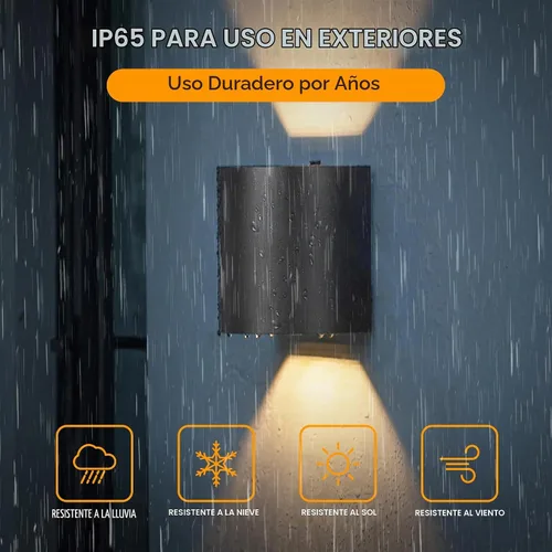 Vista 4 de LUTEC Paquete de 2 lámparas de pared LED ascendentes y descendentes ajustables, lámpara de pared moderna de aluminio resistente a la oxidación
