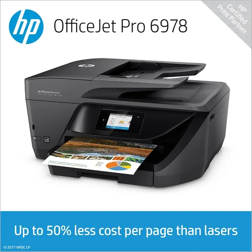 Vista 8 de HP OfficeJet Pro 6978 Impresora inalámbrica todo en uno, tinta instantánea, funciona con Alexa (T0F29A)