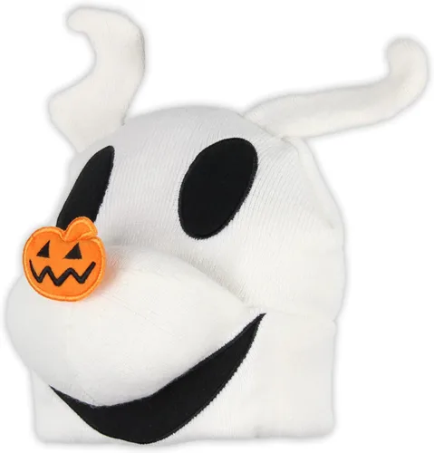 Vista 2 de Disney The Nightmare Before Christmas Zero The Dog - Gorro con diseño de personaje 3D, Blanco