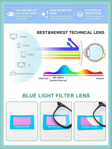 Vista 6 de LianSan Sturdy Distance Glasses for Women Men - Short-Sighted Eyeglasses with Spring Hinge Dorado