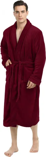 Vista 8 de NY Threads - Bata de baño de lujo en polar suave para hombre, bata de spa para hombre Negro