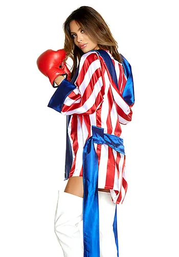 Vista 3 de Disfraz Sexy de Boxeadora Campeona para Mujer Multicolor