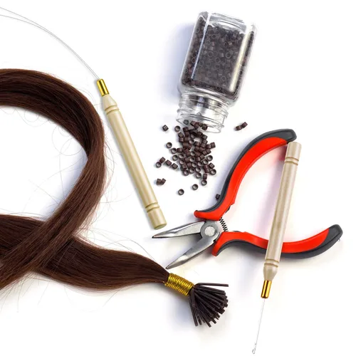 Vista 7 de Chinco Paquete de 10 herramientas de gancho de madera para extensión de cabello, herramienta de gancho para tirar y dispositivo de cuentas
