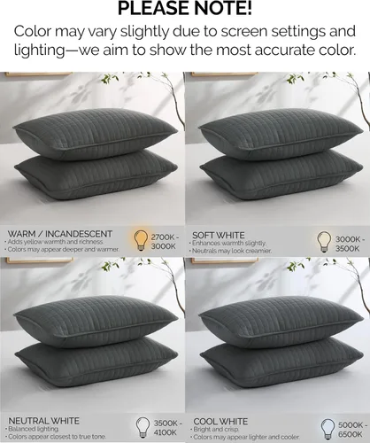 Vista 6 de Fundas Southshore Fine Linens Vilano Springs, para almohada, acolchadas, Microfibra, Pizarra, 20" x 36" 15 - Pizarra