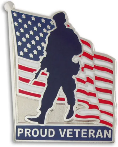Vista 29 de PinMart Pin de veterano – Pin patriótico americano de solapa o sombrero – Orgulloso de ser retirado ejército, marina, fuerza aérea o cuerpo